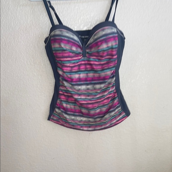 Free Country Pink and Purple Sleeveless Camisole Swim One Piece - Picture 9 of 9